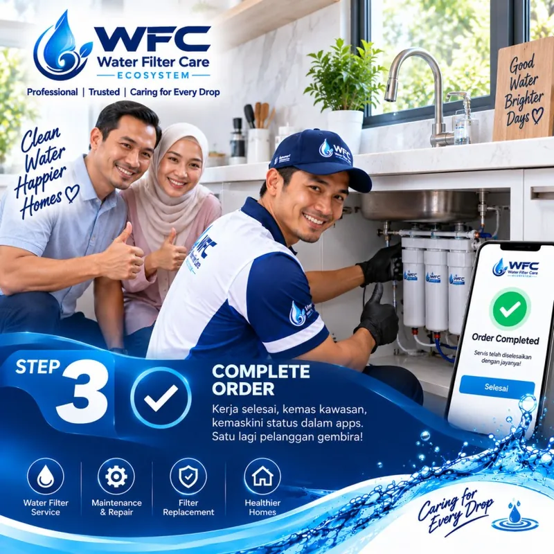 Juruteknik WFC menjalankan servis penapis air